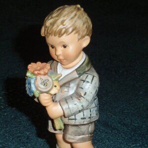 "Full Of Charm" Goebel Hummel Collectible Gift Figurine #2282/B Boy With Flowers